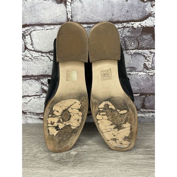 Free People At Ease Black Leather Loafer Slip On Classic Mules Women Sz 38.5EU/8 - Picture 6 of 16